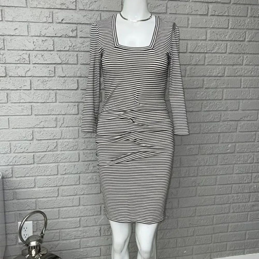 Nicole Miller Artelier Women Black & White Bodycon Dress Size S